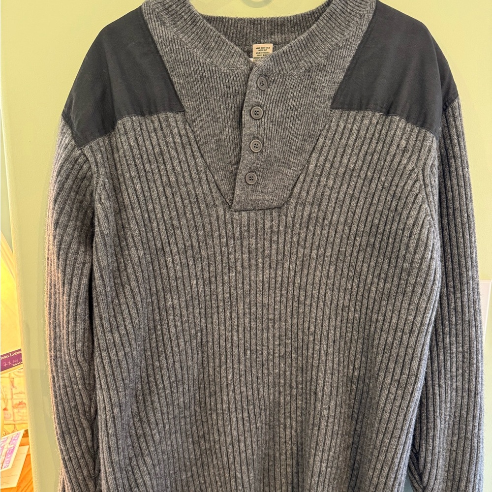 LL Bean Men’s NWOT Gray Lambswool Sweater Big & Tall XXL Tall